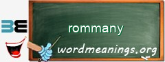 WordMeaning blackboard for rommany